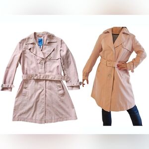 ESCADA SPORT Pink Vintage Trench Coat Women’s Medium 40 EU Belted Luxury Elegant